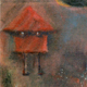 鶴岡政男　赤い家の風景